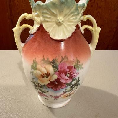 Antique Limoges Austria LARGE Hand Painted Rose Vase
