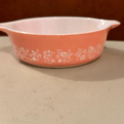 Pyrex Pink Gooseberry #471-1 Pink Casserole Dish w/lid 13-470-C GUC