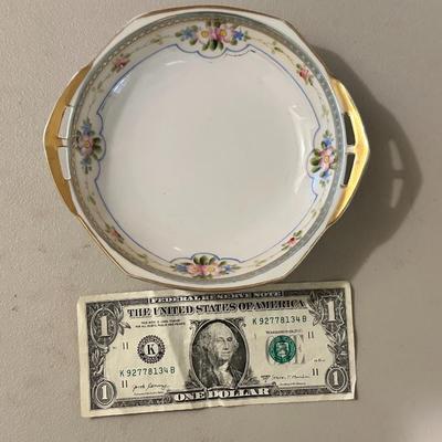 Nippon Gold Rimmed shallow bowl with Flowers