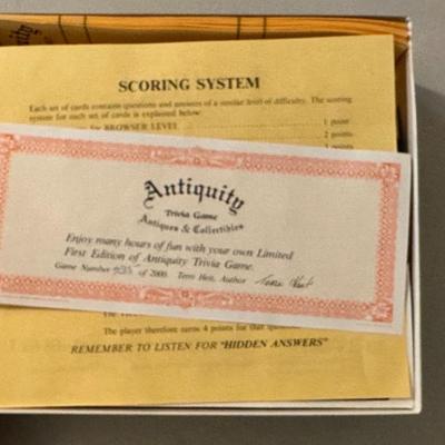 Antique Trivia Game