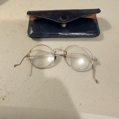 1920’s 1940’s Silver Wire Rim Eye Glasses Antique Round Spectacle John Lennon