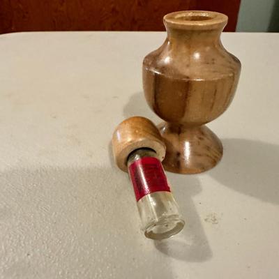Vintage Wood Perfume Bottle