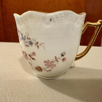 Vintage Rare Miniature Ruffle Edge Tea cup Gold Rim