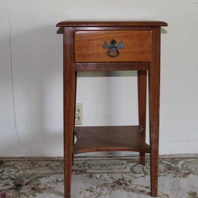 Vintage Antique Wood Stand Tapered Legs Dovetailed Drawer Peg Construction