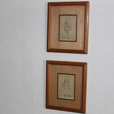 Vintage wall art pair