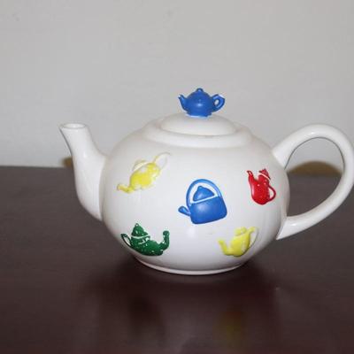 Vintage 1960s Primary-Colors Teapot Modern Style, good condition