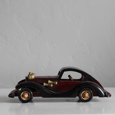 Vintage Wooden Handcrafted Antique Classic Car model Handmade Collectible