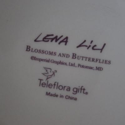 Lena Lici Blossoms and Butterflies Lilac 7.5" Porcelain Teapot French Country