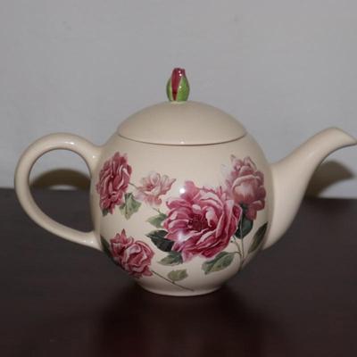 Vintage Teleflora 100th Anniversary Mother’s Day 2008 Teapot with Large Pink Roses