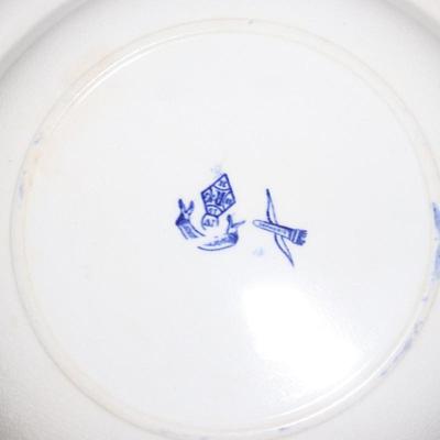 Pair of Assiette antique 1880 Ridgway Hawthornden Staffordshire bleu blanc floral
