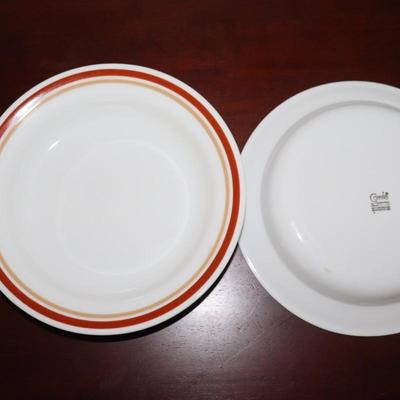 1980's vintage plate orange and red