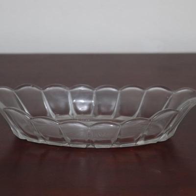 Antique EAPG Pickle Dish, Oval Bowl, Paneled Glass, Relish Tray, Serving Bowl, Collectible, Clear Glass, 10 Inch