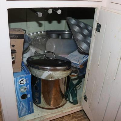 Lot of pots & pans, and silverware