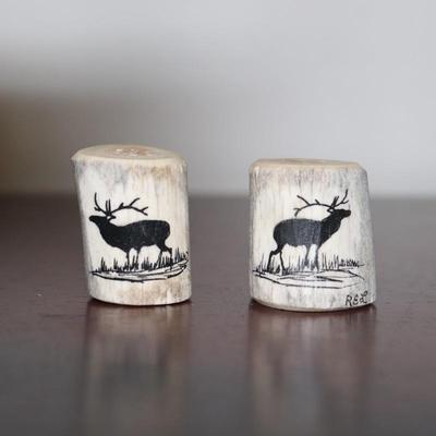 Vintage Authentic Handmade Elk Horn Pencil Pen Holder Montana Souvenir