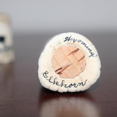 Vintage Authentic Handmade Elk Horn Pencil Pen Holder Montana Souvenir