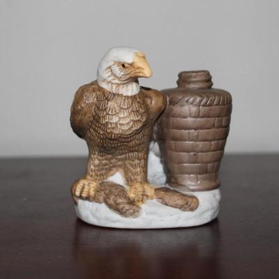Vintage Small Ceramic Eagle Bird Kerosene Oil Lamp