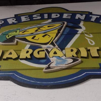 Large Wood Presidente Margarita Advertising Sign