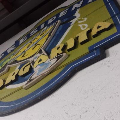 Large Wood Presidente Margarita Advertising Sign
