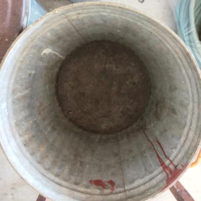 Three Galvanized Steel Trash Cans (G-KD)