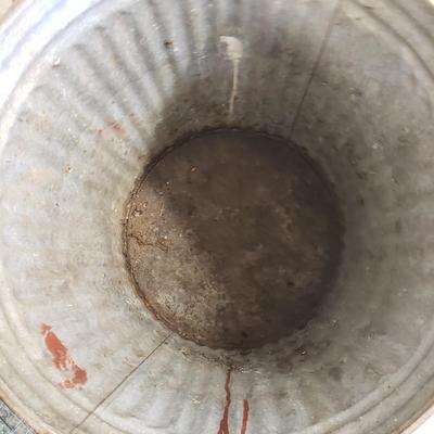 Three Galvanized Steel Trash Cans (G-KD)