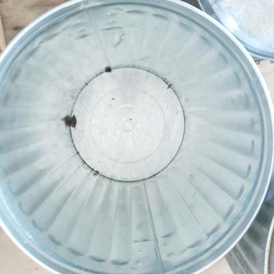 Three Galvanized Steel Trash Cans (G-KD)