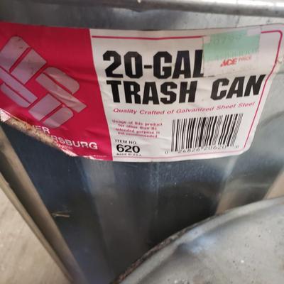 Three Galvanized Steel Trash Cans (G-KD)