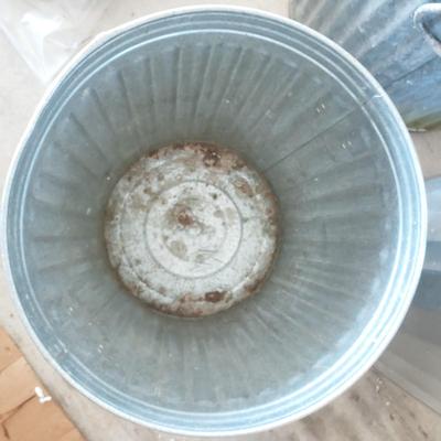 Three Galvanized Steel Trash Cans (G-KD)