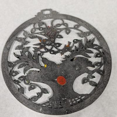 Vintage German Diessen Wilhelm Schweizer Fruit Plaque Pewter Wall Hanging