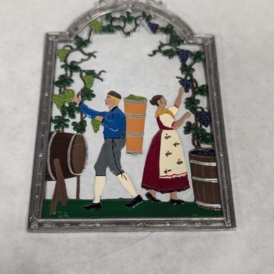Vintage German Diessen Wilhelm Schweizer Pewter Fall Harvest Wall Hanging