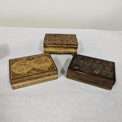Vintage Hand Painted Jewelry Boxes Made In Italy