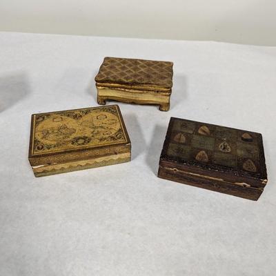 Vintage Hand Painted Jewelry Boxes Made In Italy