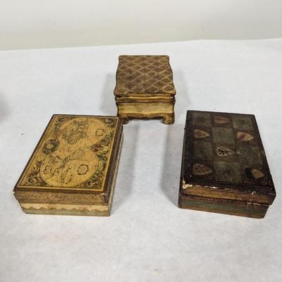 Vintage Hand Painted Jewelry Boxes Made In Italy