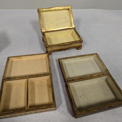 Vintage Hand Painted Jewelry Boxes Made In Italy