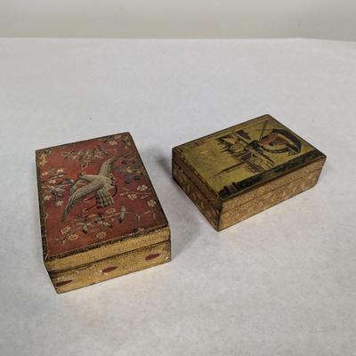 Vintage Hand Painted Jewelry Boxes Made In Italy