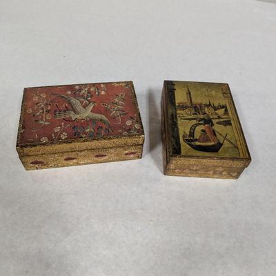 Vintage Hand Painted Jewelry Boxes Made In Italy