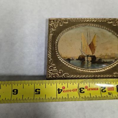 Vintage Sail Boat Bubble Glass Art