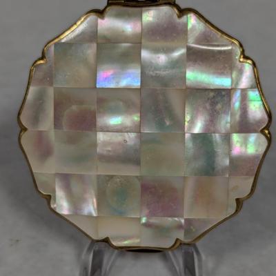 Vintage Stratton Mother Of Pearl Powder Compact