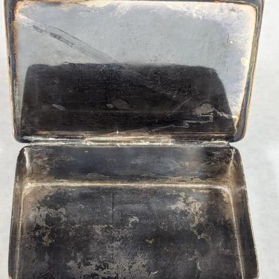 Vintage Silver Plated Hinged Jewelry Trinket Box Lion En Grace Affie