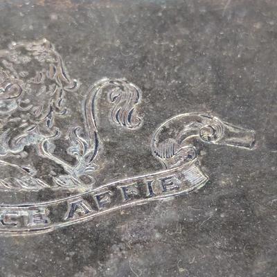 Vintage Silver Plated Hinged Jewelry Trinket Box Lion En Grace Affie