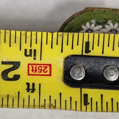 Vintage Petite Gold Tone Floral Pill/Trinket Box
