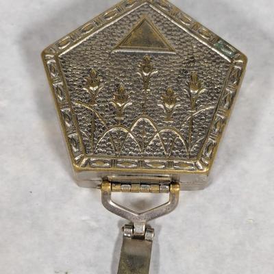 Vintage Makeup Compact Mirror Pentagon