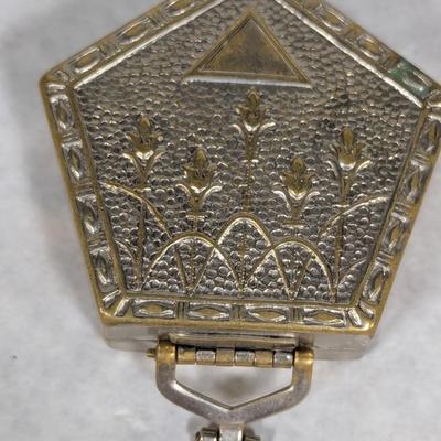 Vintage Makeup Compact Mirror Pentagon