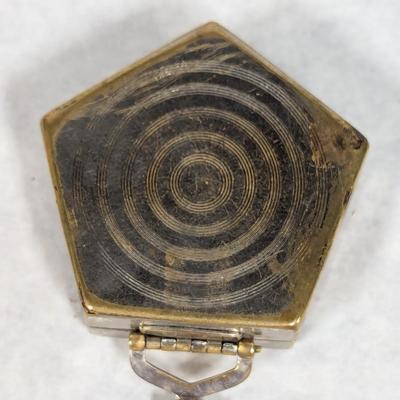 Vintage Makeup Compact Mirror Pentagon