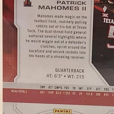 Patrick Mahomes (Texas Tech Red Raiders) - 2022 Panini Chronicles Draft #20