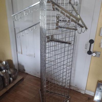 Triple Sided Wire Retail Display Rack on Wheels