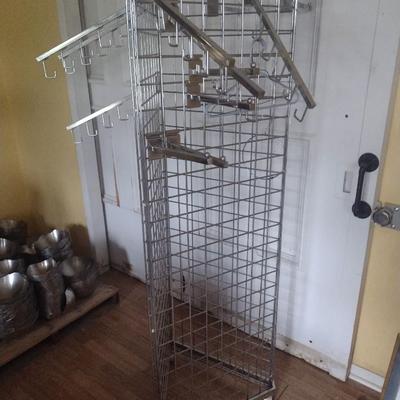 Triple Sided Wire Retail Display Rack on Wheels