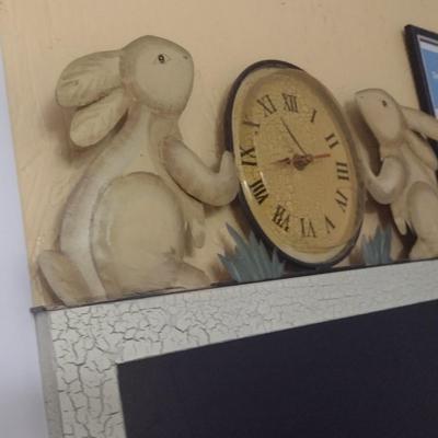 Rabbit Themed Clock and Chalk Board