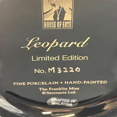 House Of Erte Franklin Mint Leopard Porcelain 9" Figurine Art Deco - NIB
