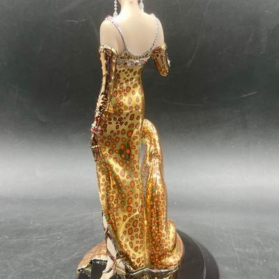 House of Erte Ocelot Figurine Franklin Mint Porcelain 9" Art Deco - NIB