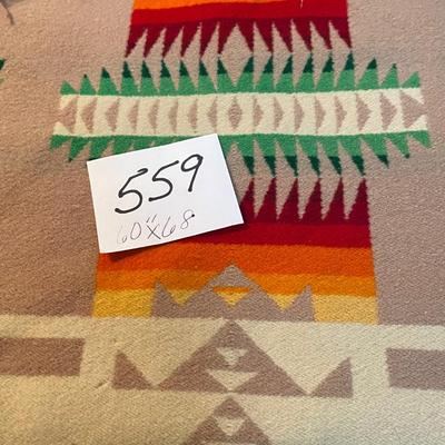 Vintage Woolen Mill Fringed Blanket